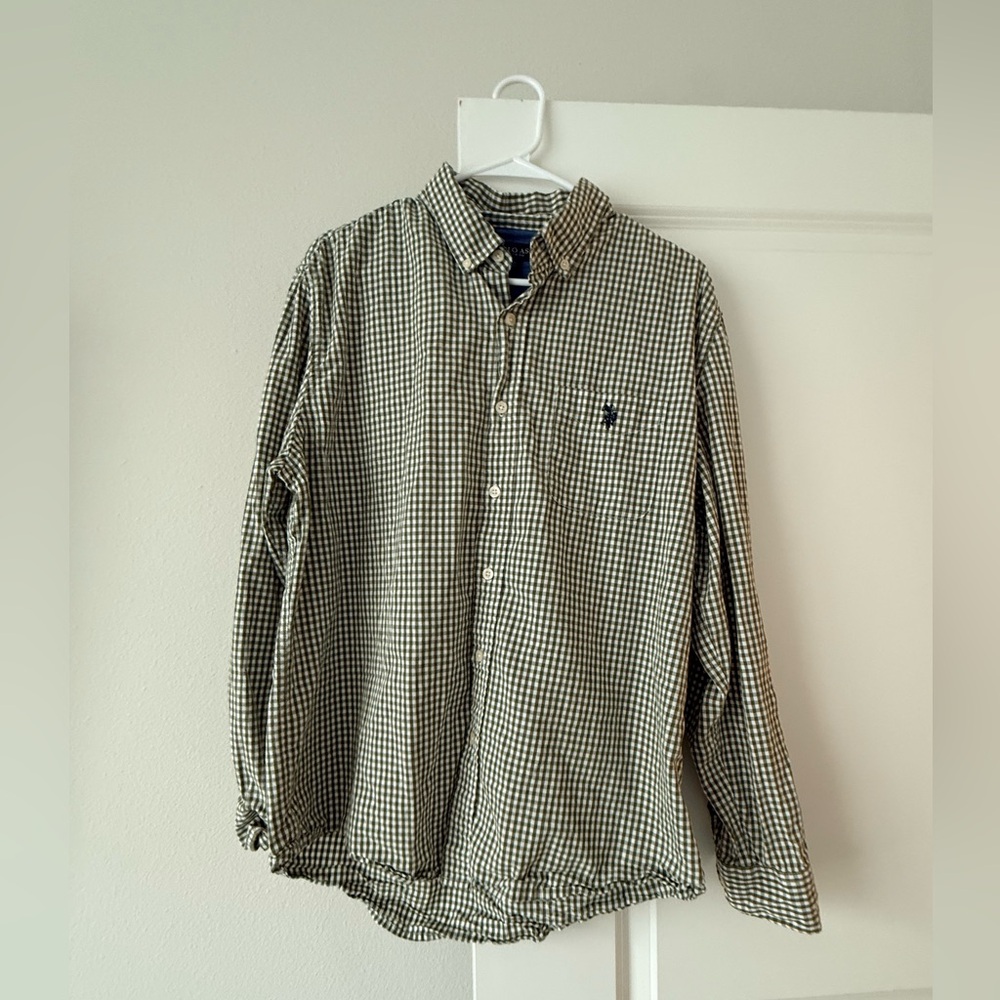 Polo by Ralph Lauren Green and White Gingham Button-Down Shirt